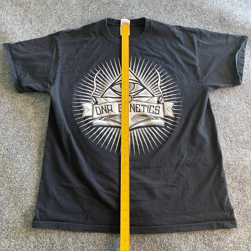 DNA Genetics Mens XL Black Graphic T-Shirt Eye of Providence Occult Streetwear - Picture 3 of 6